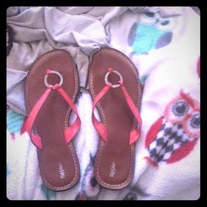 Sandals. Peach with sparkly center.